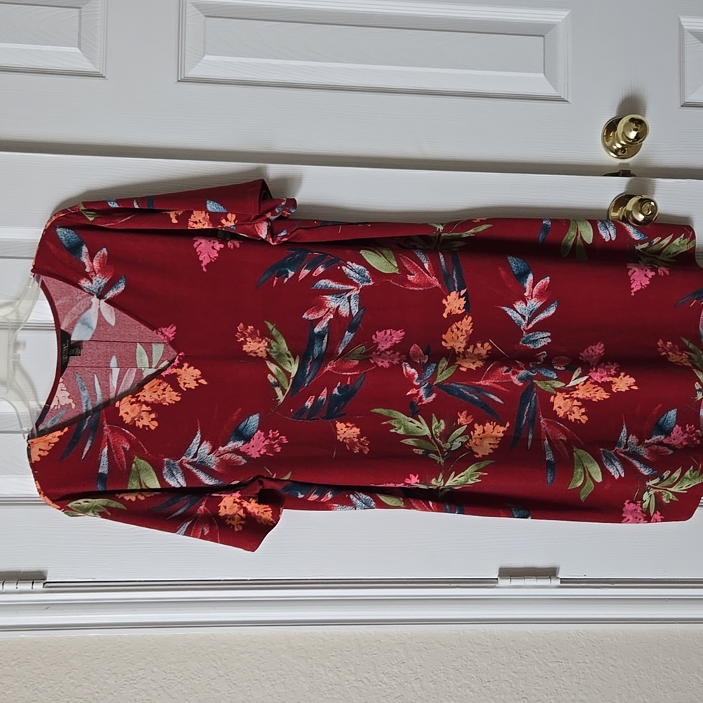 Christian Siriano Red V-Neck Dress Size XXL